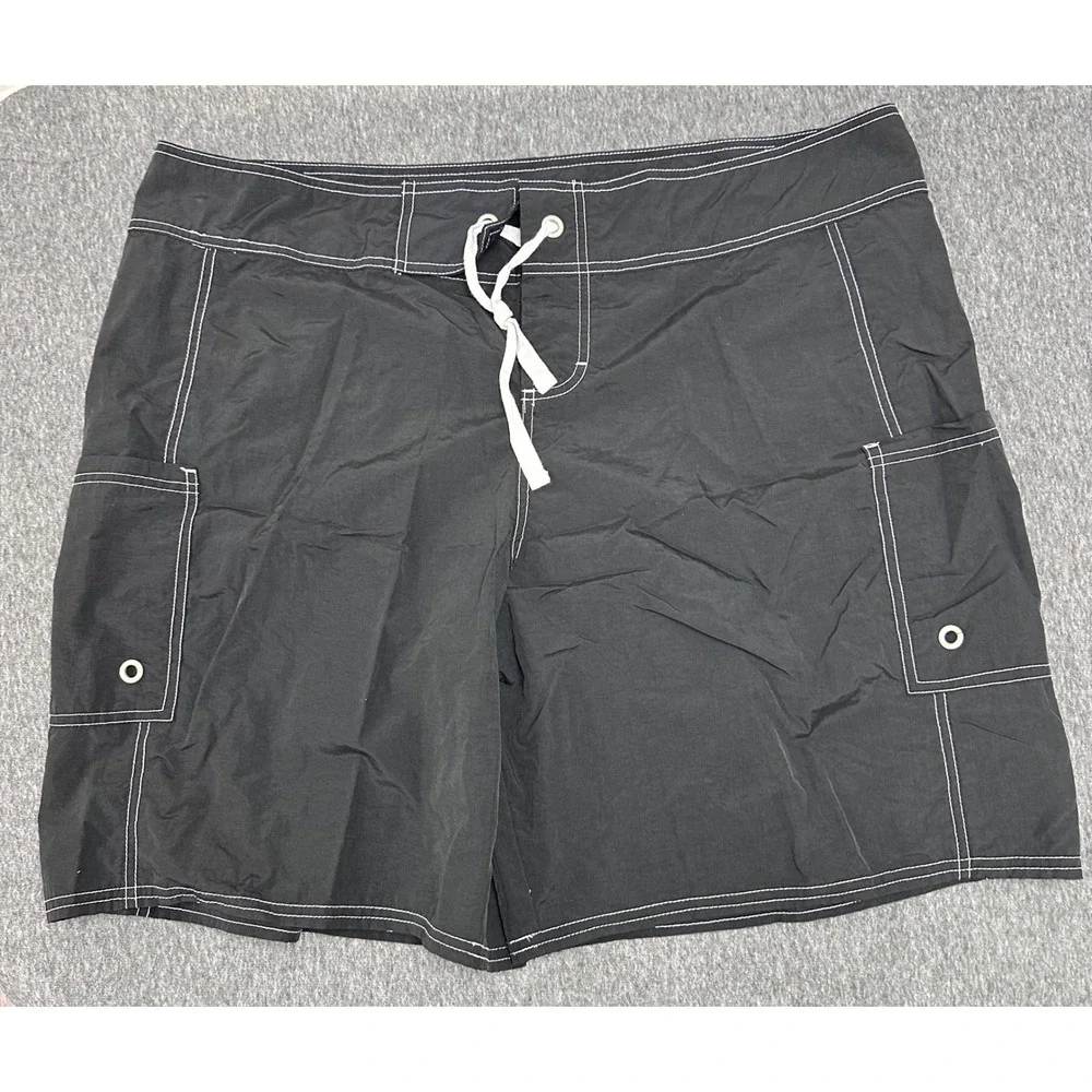 Tommy Bahama Swim Trunks‎ Cargo Pockets Quick Dry Black Swim Shorts 2X